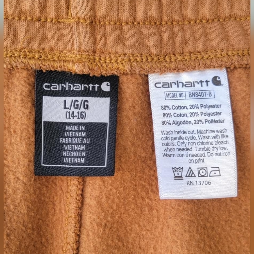 Carhartt Boys Brown Jogger Pants Size 14/16.